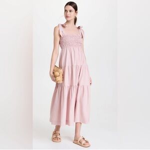 En Saison Matisse Midi Dress In Blush Pink Milkmaid Dress Size‎ S
